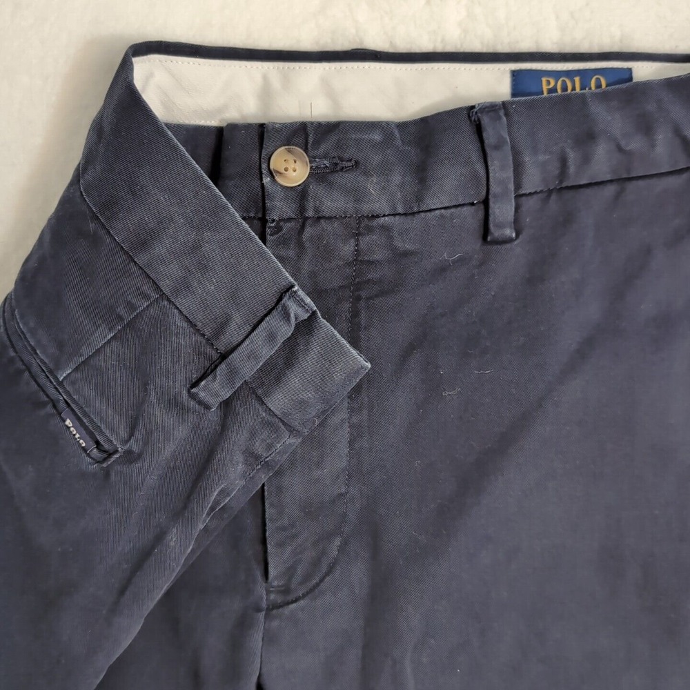 Polo Ralph Lauren Stretch Slim Fit Chino Pants Men 33 x 32 Blue Flat‎ Front